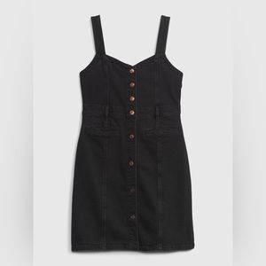 Gap Denim Button Front Mini Dress in Black - Washwell Denim - Size 6